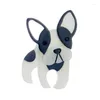 Broszki meyrroyu czarny biały pies broszka dla kobiety akryl materiał słodka dziewczyna kreskówka zwierzę zabawne kreatywne prezenty urodzinowe akcesoria