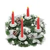 Flores decorativas Grinales de advento de Natal de 12 polegadas com 4 porta -velas copos de metal ornamento de natal decoração de desktop