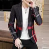 Herrenanzüge Anzug Jacke Männer Frühling Herbst Dünne Single Blazer Männliche Mode Slim Persönlichkeit Outwear Britisch -Style Casual One Button Outkoat