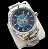 NOVO AQUA TERRA 150M 22010432203001 MAP LAPAUSAL BUL BLUEL DIAL AUTOAMTIC Mens relógio SS STEEL BRACELETS RISKES EDIÇÃO LIMITED WAT2791095