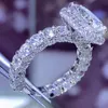 Новый дизайн 18K Столковое золото -камень обручальные обручальные кольца набор женских бриллиантов