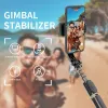 Monopods Ny mobil handhållen gimbal trådlös Bluetooth -telefonstabilisator med fyllningsljus selfie stick stativ gimbal stabilisator smartphone