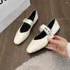 Sapatos casuais sandálias femininas Ballet Flats Mulher apontada Rivet única fêmea rasa de grossa Mary Janes Zapatos de Mujer