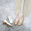 Dress Shoes Gold Heels Classic Style Grandmother's Leather 2024 Square Toe Chunky Sandals Pumps Clogs For Women Slip On All-M