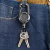 Keychains Antift Metal Metal Easy Fasing Budle Corde Elastic Keychain Key Key Ring Anti Lost Ski Pass ID Card