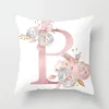 Pillow Case 45x45cm 26 Letters Pink Letter Throw Cover Alphabet Decorative Pillowcases Pillowcase Almohada