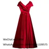 Party Dresses Mbcullyd Red A-Line Prom Long 2024 Sexig Off Shoulder Evening Gowns for Women Satin Vestido de Festa Anpassa