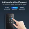 Verrouiller TUYA WiFi Electronic Smart Door Lock avec sonnette Sécurité Biométrique Carte d'empreinte digitale Clé de déverrouillage