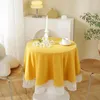 Table de table coton lin coréen mignon mignon couleur solide coloride rond