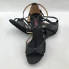 Sapatos de dança Mulheres latinas salsa confortável ms6232blk 8,5 cm de calcanhar alto lascas duplas lutas duplas gota