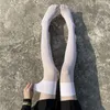 女性ソックスソリッドキャンディーカラーストッキングスリミングナイロンロリータ膝の上で長い透明