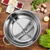 Double Boilers Stainless Steel Pot Stovetop Sided Two-flavor Divided Cooker Kit Restaurant Soup Divider Pan