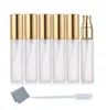 Bouteilles de rangement givrées 6pcs 10 ml Fine Mist Gold Atomizer Verre Bouteille Rempilable Perfume parfum Vide Scent Voyage Party Porable