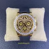 2024 Orologio Clean Factory personalizzato 4130 Dimensioni di movimento 40 mm Specchio zaffiro Mosan Diamond Anello Diamuta Cinta di gomma 904L Orologi da design in acciaio in acciaio