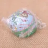 Decoratieve beeldjes 1 PC Christams Tinplate Round Ball Candy Storage Jar Boxes Christmas Tree Decoration (Random Color and Style)