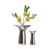 Vases électroplies argent en céramique Vase Table de thé côté haut-parleur décoration de fleur décoration ornements