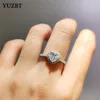 Clusterringe Yuzbt Women 925 Silber 1 Herz Edelstein Ehering Ausgezeichnet Cut Diamond Test Past D Farbe Moissanite Romantische Liebe