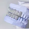 Ustawienie grzebienia miodu biały złoto chodzony losem vvs diamond moissanite niestandardowy diamentowy grillz