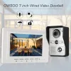 Doorbell Video Door Phone 7 tum Wired Video Doorbell Indoor Monitor med ircut regntät utomhuskamera Visuell intercom Twoway Audio