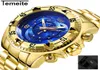 Temeite Relogio Maschulino Top Brand Gold Gold Big Men039S Quartz Watches Waterproof Wristwatch Male Military Watch Drops4111462