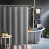 Shower Curtains Non-laminating Imitation Linen Curtain Solid Color Waterproof Light Tight And Hole Free Suitable For Bathroom