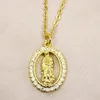 Pendant Necklaces 5 Pieces Juses Virgin Mary Medal Gold Color Plated Necklace Jewelry Chain 90197