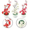 Flores decorativas Simulação Bonsai Planta artificial Planta em casa Plum Blossom Decor Durável