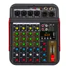 Convertisseur 6 canaux Mixer audio Mélangeur portable Console USB Interface USB 48V Phantom Power Audio Mixing Amplificateur avec console de mélange d'effets