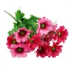 Dekorativa blommor 1 Bukett 14 huvuden Artificiell plast Fake Silk Daisy Flower Wedding Home Garden Party Decoration