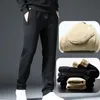 Mens Winter Lambwool Warm Cotton Sweatpants Outdoor Leisure Thicked Jogging Drawstring Pants High Quality Men 240411