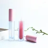 Storage Bottles Frosted Pink Round Lip Gloss Tint Plastic Tubes DIY Empty Makeup Big Lipgloss Liquid Lipstick Case Beauty Packaging