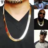 Necklaces TIEEFEGO Brand Necklace Long/Choker Wholesale 10MM Vintage Casual Gold Color Hip Hop Chain For Men Jewelry Maxi Necklace Gifts