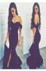 2019 Sexy Mermaid Split Evening Dresses Sleeves Off the Shoulder Backless Satin Formal Prom Gowns Saudi Arabia Dubai6912316