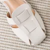 Casual Shoes 2024 Elegant Summer Designer Woman Square Toe Boat Girl Fetish 3cm Heel Height Fashion Flats Sweet Sandals Lolita Barefoot
