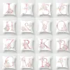 Pillow Case 45x45cm 26 Letters Pink Letter Throw Cover Alphabet Decorative Pillowcases Pillowcase Almohada