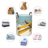 Tvättpåsar Vattentät förvaringspåse Retro Biplane Hushållen Dirty Basket Folding Hucket Clothes Toys Organizer