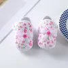 Erste Wanderer geborene Babyschuhe Mädchen Bug dekoriertes Blumentuch weicher Sohle Krippe Kleinkind Schuh Kausal