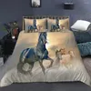 Ensembles de literie 3D Animal Imprimé Couvre-Cover Dominering Galoping Horse Soft 2 / 3pcs Polyester Coutry Countes avec taie d'oreiller