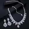 TROIS GRACES ACCESSOIRES DE BRIDAL AMÉRICAINES Collier de costume de mariage en pierre CZ Collier et boucles d'oreilles Ensembles de bijoux pour les mariées JS003 240401