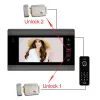 Interphone 1080p Wiless WiFi Video 7 pouces Interphone pour la maison IP Video Doard Mot de passe Keypad / RFID Card App Deblock System Intercom
