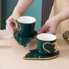 Copas de copos pires criativos de café de cerâmica de café Court Tribunal presente de casamento presente de casamento requintado caneca em casa drinningware lumin gelo casal de luxo