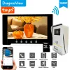 Dzwonki do drzwi Dragonsview 7 -calowe Wi -Fi Tuya domowe domowe drzwi wideo Telefon bezprzewodowy 1080p do drzwi z kamerą elektroniczną blokadę odblokowanie