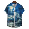 Chemises de chemises d'été décontractées pour hommes pour hommes Vêtements Lighthouse 3D PRINTS PREST STREET HIP HOP SURIMÉDIE PARTE PARTIE COURRIE