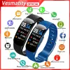 Relógios C1 Plus Smart Watch Screen Colorful Welt Wattle Pressão arterial rastreador de fitness Freqüência cardíaca Monitor Smart Band para Android iOS