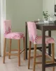 Chair Covers Christmas Pink Tree Snowflake High Back 2pcs Kitchen Elastic Bar Stool Slipcover Dining Room Seat Cases