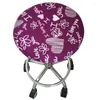 Stoelhoezen Anti-Dirty Round Stoing Cover Spandex Bar Stool Elastic Floral Dprinted Home Slipcover Protector