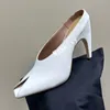 Pantoufles d'été carré peep toe haut talon femmes pompes de mode en cuir breveté pure couleur sexy robe de banquet