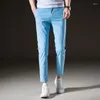 Pantaloni da uomo in cotone casual business moda color corrolo stoffa pantaloni da ufficio