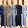 Lange mouw Aman Abaya 1 -stuk Jubba Thobe for Men Kaftan Pakistan Moslim Saoedi -Arabië Djellaba Islam Kleding Gebed Robe Afghan 240328