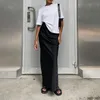 Signe Elegante Tromba nera Satin Black Fashion Street High Waist Femmina femmina 2024 Office Rosa Skirt Red Spring Clothing